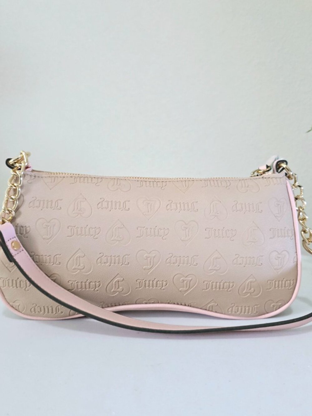 Juicy Couture Baguette Shoulder Bag Pink Monogram NWT - Picture 3 of 6